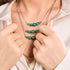 Sarcelle | Argent sterling .925 | Collier fermoir infini en verre luciole